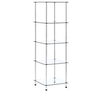vidaXL Kastje 5-laags 40x40x130 cm gehard glas transparant