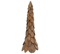 vidaXL Albero di Natale Marrone 110 cm Legno massello di Teak, Decorazione per Il Soggiorno, Albero di Natale in Teak Rustico, Tocco Festivo Elegante, Beige per casa