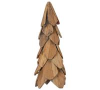 vidaXL Albero di Natale Marrone 50 cm Legno massello di Teak, Decorazione per Il Soggiorno, Albero di Natale in Teak Rustico, Tocco Festivo Elegante, Beige per casa