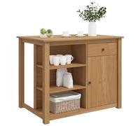 vidaXL Carrello da Cucina PANAMA 2 pcs Cera di Miele 112 x 77 x 90 cm, Carrello da cucina, design rustico, spazio ampio, legno di pino, mobile compatto, organizer funzionale per cucinare