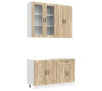vidaXL Keukenblok KALMAR 4 st Sonoma Eiken Bewerkt hout