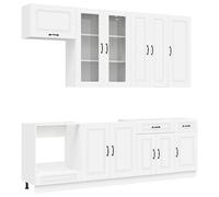 vidaXL Set di armadi con cassetto, 8 pezzi, in legno di ingegneria, design da cucina moderno, unità regolabile, portaoggetti elegante, scaffale personalizzato per la casa