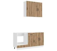 vidaXL Keukenblok LUCCA 5 st Artisanaal eiken Bewerkt hout