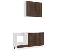 vidaXL Keukenblok LUCCA 5 st Bruin eiken Bewerkt hout