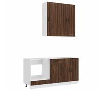 vidaXL Keukenblok LUCCA 5 st Bruin eiken Bewerkt hout