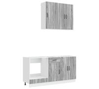 vidaXL Keukenblok LUCCA 5 st Grijs Sonoma Bewerkt hout