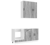 vidaXL Unità Cucina LUCCA 5 pcs Sonoma grigio Legno ingegnerizzato, Mobile da cucina, armadietto salvaspazio, moderno, regolabile, per interni, bella decorazione