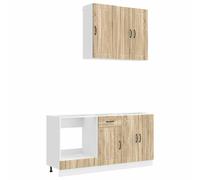 vidaXL Keukenblok LUCCA 5 st Sonoma Eiken Bewerkt hout