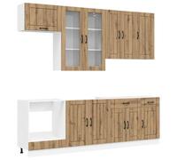 vidaXL Unità Cucina LUCCA 8 pcs Rovere Artigianale, Organizzatore da cucina, mobile moderno, soluzioni per interni, armadietto per gli accessori da cucina