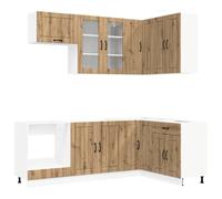 vidaXL Keukenblok LUCCA 8 st Artisanaal eiken Bewerkt hout