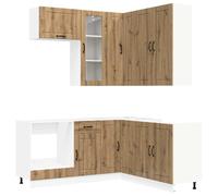 vidaXL Unità Cucina LUCCA 8 pcs Rovere Artigianale, Storage in Cucina, Soluzione Compatta, Organizzatore Moderno, Armadietto Funzionale, Unità Regolabile, Risparmia Spazio