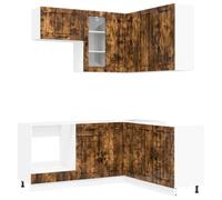 vidaXL Unità Cucina LUCCA 8 pcs Rovere Fumo Legno ingegnerizzato, Storage in Cucina, Soluzione Compatta, Organizzatore Moderno, Armadietto Funzionale, Unità Regolabile, Risparmia Spazio