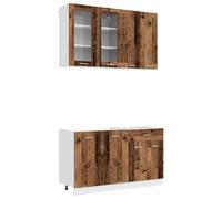 vidaXL Keukenblok LYON 4 st Oud hout Bewerkt hout
