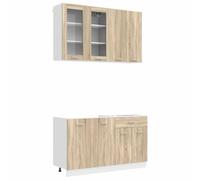 vidaXL Keukenblok LYON 4 st Sonoma Eiken Bewerkt hout