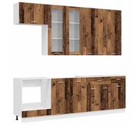 vidaXL Keukenblok LYON 8 st Oud hout Bewerkt hout
