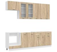 vidaXL Keukenblok LYON 8 st Sonoma Eiken Bewerkt hout