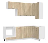 vidaXL Unità Cucina LYON 8 pcs Rovere Sonoma Legno ingegnerizzato, Unità Cucina Elegante, Design Moderno, Soluzione Salvaspazio, Mobili Interni Regolabili, Stile Pratico