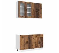 vidaXL Keukenblok PORTO 4 st Oud hout Bewerkt hout