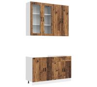vidaXL Keukenblok PORTO 4 st Oud hout Bewerkt hout