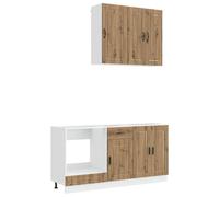 vidaXL Keukenblok PORTO 5 st Artisanaal eiken Bewerkt hout
