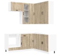 vidaXL Keukenblok PORTO 8 st Sonoma Eiken Bewerkt hout