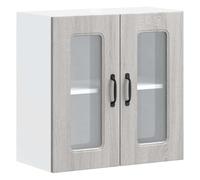 vidaXL Pensile da Cucina con Porta in Vetro Kalmar Grigio Sonoma