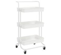 vidaXL Carrello da Cucina 3 Ripiani Bianco 42x35x85 cm Ferro e ABS
