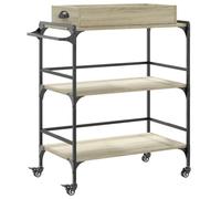 vidaXL Carrello Cucina Rovere Sonoma 81,5x41x92,5 cm Legno Multistrato