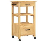 vidaXL Carrello da Cucina Monza 48x40x90 cm in Legno Massello di Pino
