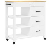 vidaXL Carrello da Cucina Monza 84x40x88,5 cm in Legno Massello di Pino