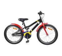 vidaXL Bicicletta Bambino 24 Pollici per 8-12 Anni Nero Rosso, Bicicletta Bambino Classica, Bici di Avvio Sicuro, Telaio in Acciaio, Sella Regolabile, Sistema di Frenatura Semplice