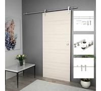 vidaXL Kit Binari Porta Scorrevole in Acciaio Inox Argento Rullo Guida Porta