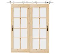 vidaXL Kit Binari Porta Scorrevole 200 cm Acciaio Inossidabile Argento
