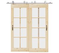 vidaXL Kit Binari Porta Scorrevole 200 cm Acciaio Inossidabile Argento