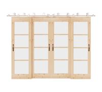 vidaXL Kit Binari Porta Scorrevole 366 cm Acciaio Inossidabile Argento