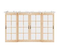 vidaXL Kit Binari Porta Scorrevole 366 cm Acciaio Inossidabile Argento