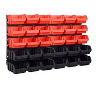 vidaXL Kit Contenitori 32 pz con Pannelli a Parete Rosso e Nero