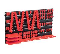 vidaXL Kit Contenitori 71 pz con Pannelli a Parete Rosso e Nero