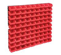 vidaXL Kit Contenitori 96 pz con Pannelli a Parete Rosso e Nero