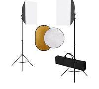 vidaXL Kit da studio fotografico con scatola luminosa e riflettore luce fotografia set da studio kit di illuminazione interna