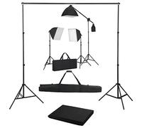 vidaXL Kit da studio fotografico con scatole luminose e sfondo