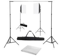 vidaXL Kit da studio fotografico con scatole luminose e sfondo