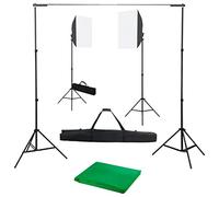 vidaXL Kit Studio Fotografico con Luci Softbox e Fondale Fari per Fotografia Faretti Illuminazione per Fotografi Set per Servizi Fotografici