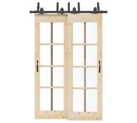 vidaXL Kit di Binari per Porte Scorrevoli 152,5 cm Acciaio Nero