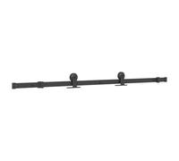 vidaXL Kit di Binari per Porte Scorrevoli 152,5 cm Acciaio Nero, binario per porte scorrevoli, gancio per porta scorrevole, binario per porta scorrevole