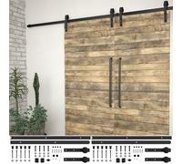 vidaXL Kit di Binari per Porte Scorrevoli 2 pz 183 cm Acciaio Nero