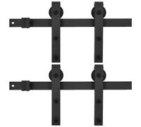 VIDAXL - Kit di Binari per Porte Scorrevoli 2 pz 183 cm Acciaio Nero