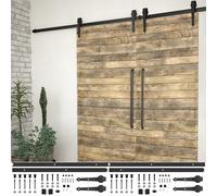 vidaXL Kit di Binari per Porte Scorrevoli 2 pz 200 cm Acciaio Nero