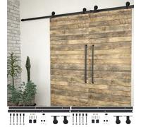 vidaXL Kit di Binari per Porte Scorrevoli 2 pz 200 cm in Acciaio Nero