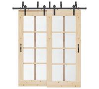 vidaXL Kit di Binari per Porte Scorrevoli 200 cm Acciaio Nero